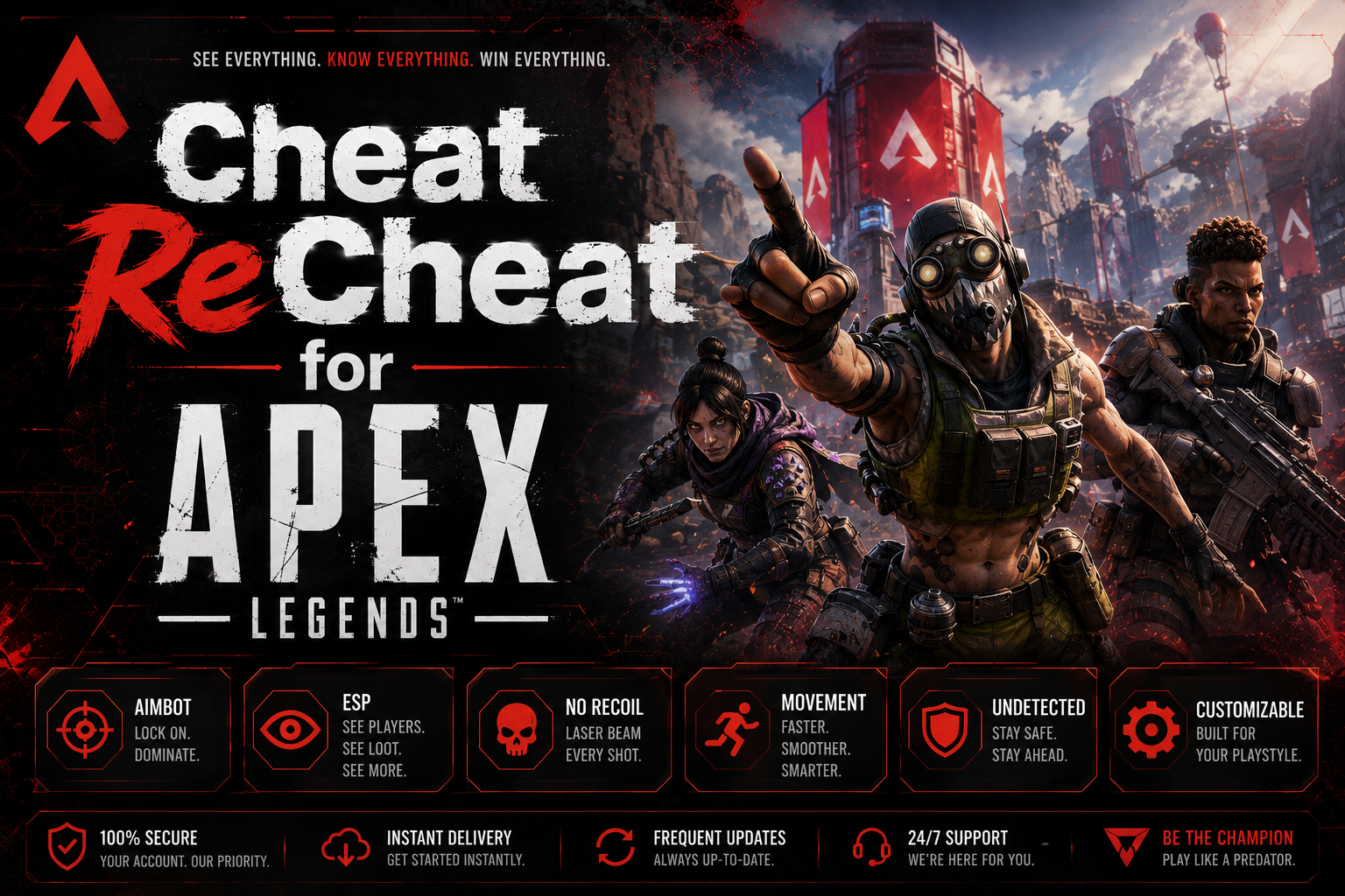 چیت Cheat ReCheat برای Apex Legends | خرید چیت حرفهای اپکس لجندز