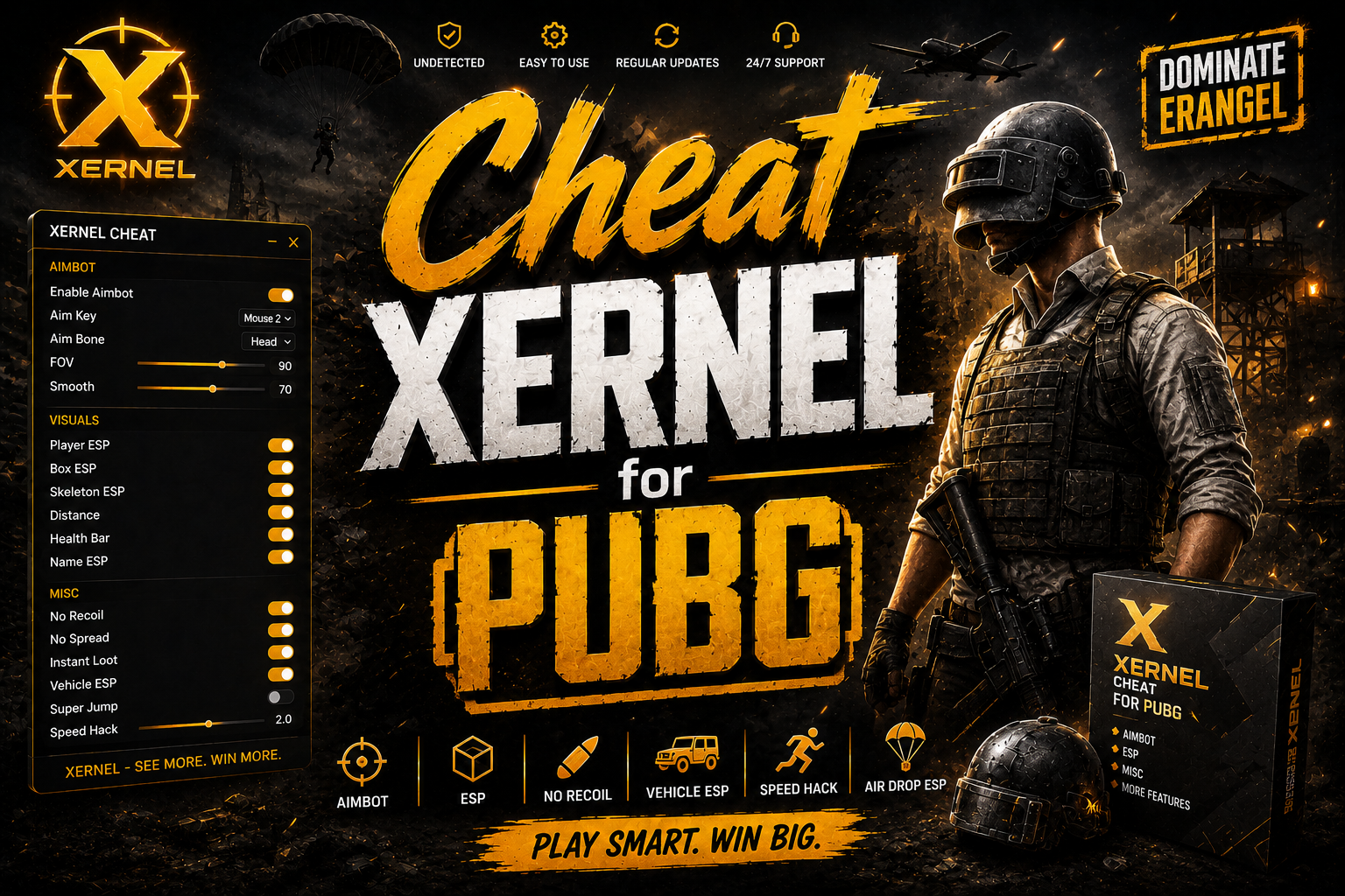 چیت XERNEL برای PUBG | نسخه حرفهای ESP و Aim بدون بن